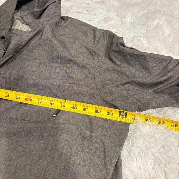 Men's Merrell Opti Wick UPF 30 Button Front Long Sleeve Shirt Gray XL - Picture 5 of 9